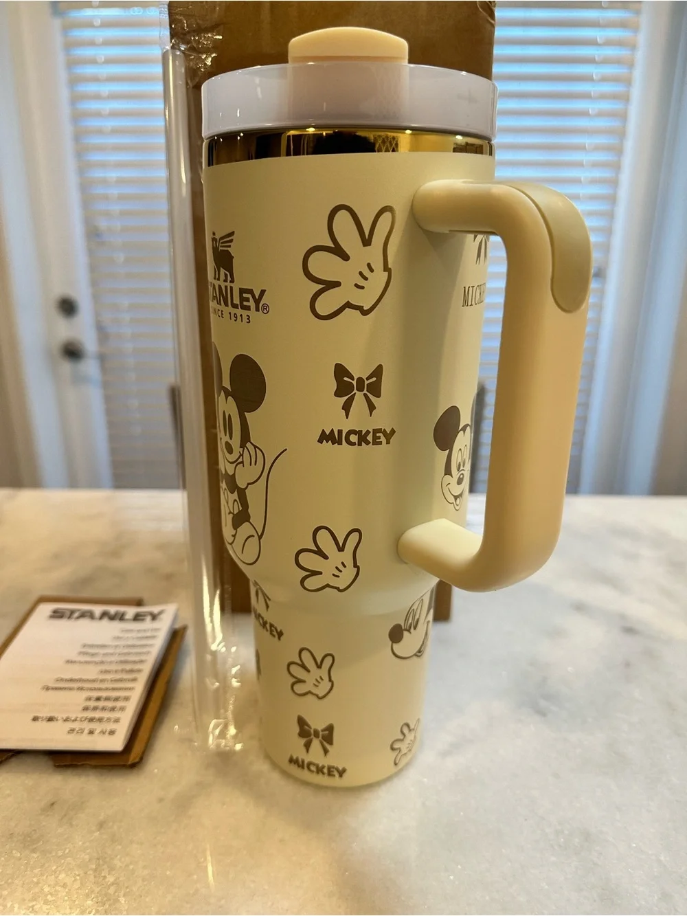Stanley Disney Mickey Mouse Cream & Gold Limited Edition 40oz Quencher Tumbler - Picture 2 of 11